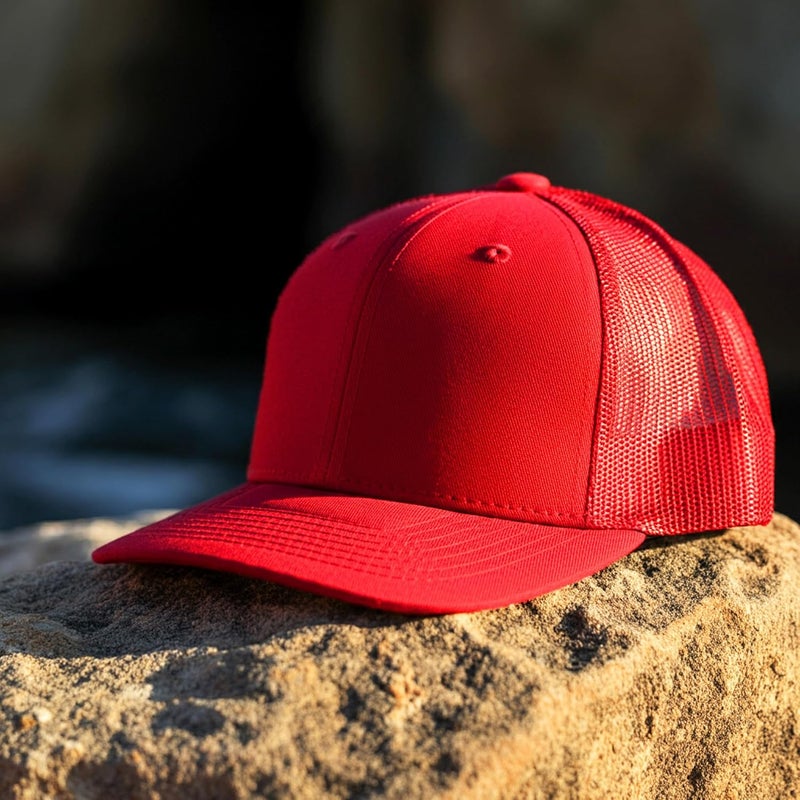 Falari Trucker Hat Baseball Cap Structured Plain Design 6 Panel, Adjustable Size - Image 3
